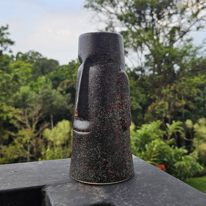 Volcanic Stone Moai Tiki Ceramic Cocktail Glass 500 ml