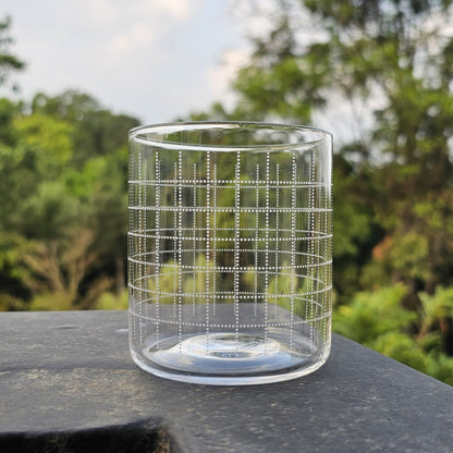 Grid Pattern Tumbler 340 ml (Set of 6)