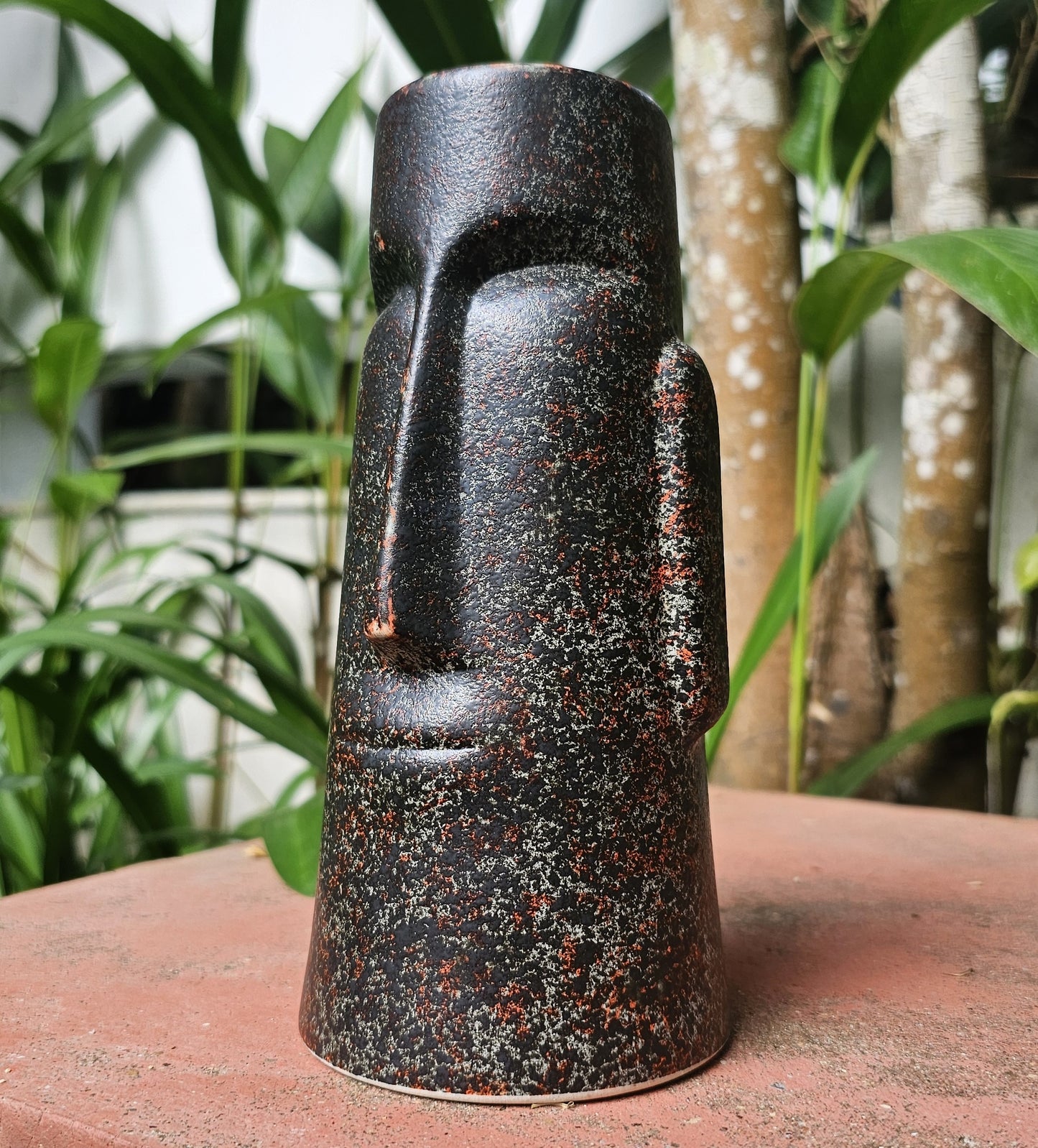 Volcanic Stone Moai Tiki Ceramic Cocktail Glass 500 ml