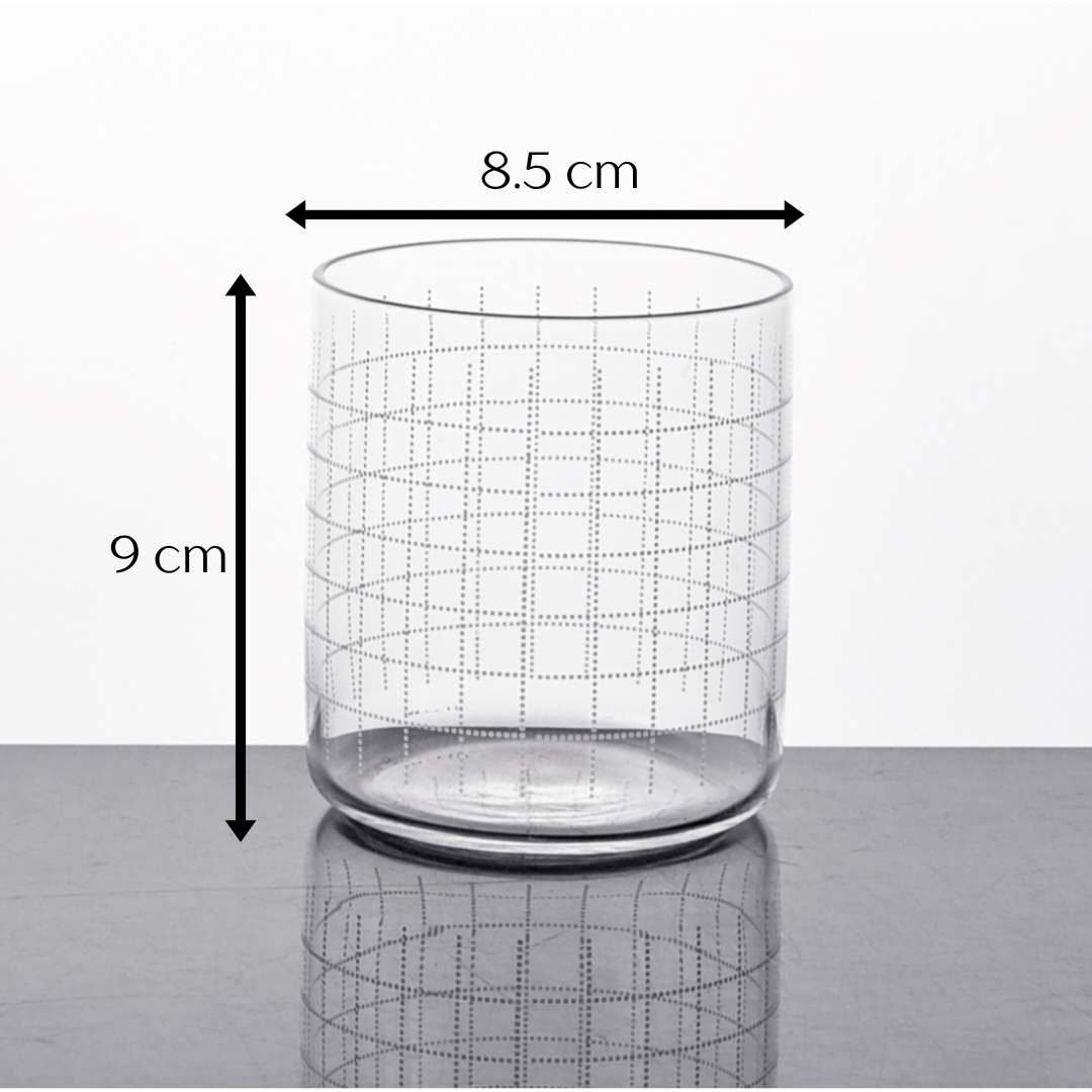 Grid Pattern Tumbler 340 ml (Set of 6)